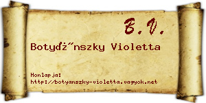 Botyánszky Violetta névjegykártya